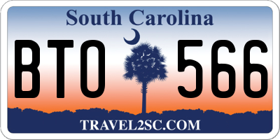 SC license plate BTO566