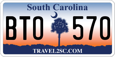 SC license plate BTO570