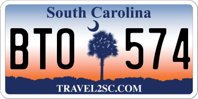 SC license plate BTO574