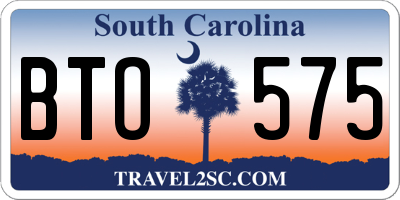 SC license plate BTO575