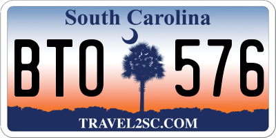 SC license plate BTO576