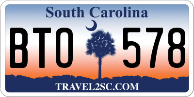 SC license plate BTO578