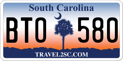 SC license plate BTO580