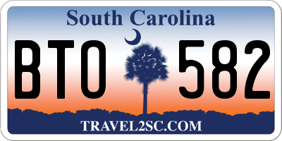 SC license plate BTO582