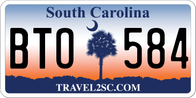 SC license plate BTO584