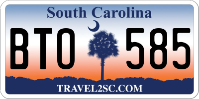 SC license plate BTO585