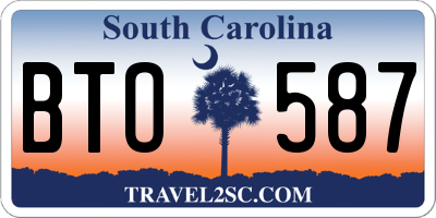 SC license plate BTO587