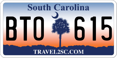 SC license plate BTO615