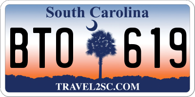 SC license plate BTO619