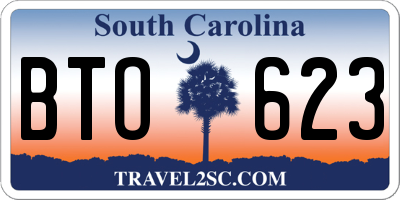 SC license plate BTO623