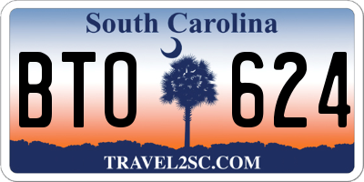 SC license plate BTO624