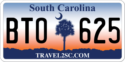 SC license plate BTO625
