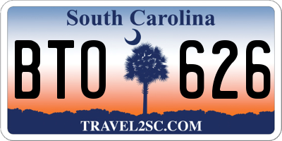 SC license plate BTO626