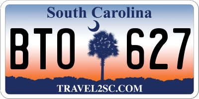 SC license plate BTO627