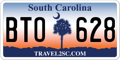 SC license plate BTO628