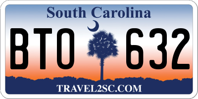 SC license plate BTO632