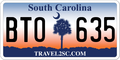SC license plate BTO635