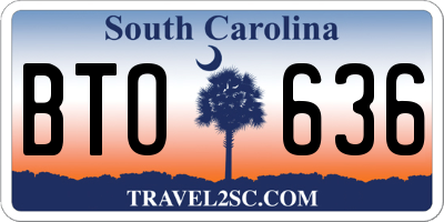 SC license plate BTO636