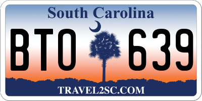 SC license plate BTO639