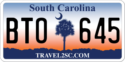 SC license plate BTO645