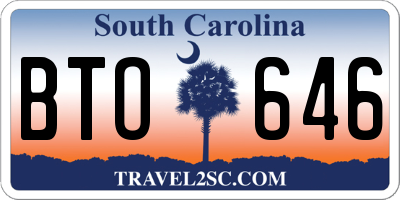 SC license plate BTO646