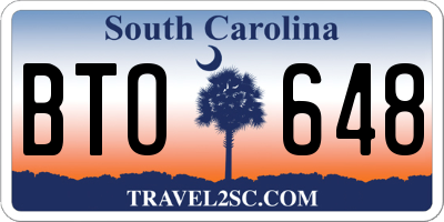 SC license plate BTO648