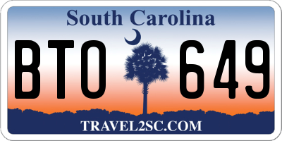 SC license plate BTO649