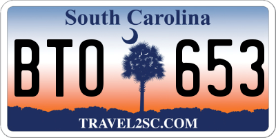 SC license plate BTO653