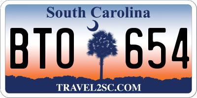 SC license plate BTO654