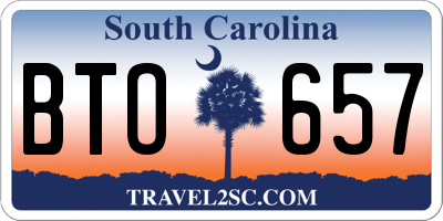 SC license plate BTO657