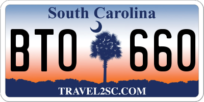 SC license plate BTO660