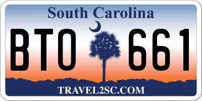 SC license plate BTO661