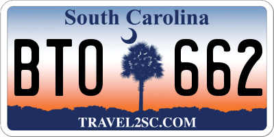 SC license plate BTO662