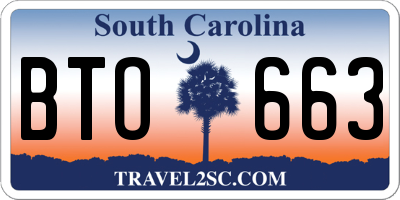 SC license plate BTO663