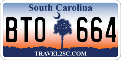 SC license plate BTO664