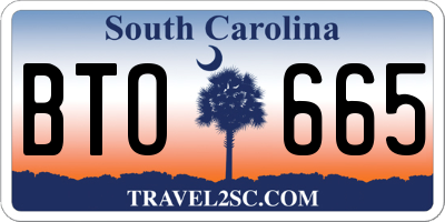SC license plate BTO665