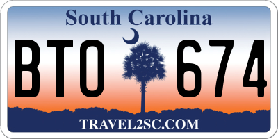 SC license plate BTO674