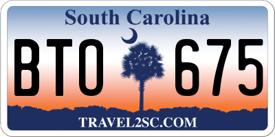 SC license plate BTO675