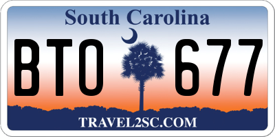 SC license plate BTO677