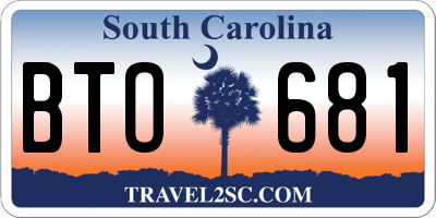 SC license plate BTO681