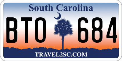 SC license plate BTO684