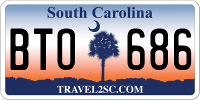 SC license plate BTO686