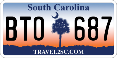 SC license plate BTO687