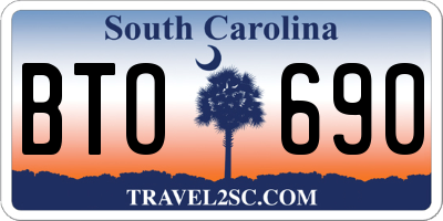 SC license plate BTO690
