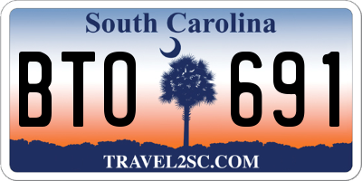 SC license plate BTO691