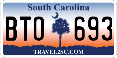 SC license plate BTO693