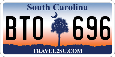 SC license plate BTO696