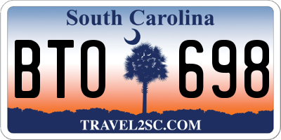 SC license plate BTO698