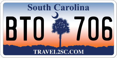 SC license plate BTO706