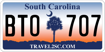 SC license plate BTO707